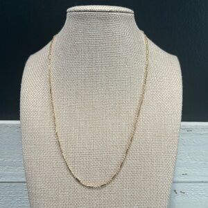 NWOT-18” 18K Gold Filled Morse Code Chain Necklace | Dainty Minimalist Layering